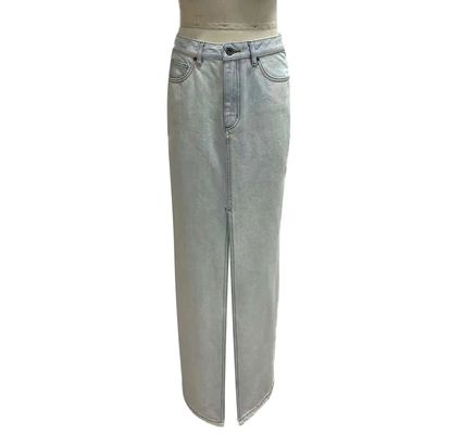 Een hoge denim onderkant voor een vleiend langwerpig silhouet