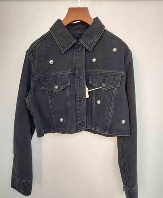 Vintage Elegance Geknipt Denim Jacket Trendy Edgy Look Voor Verschillende Outfits