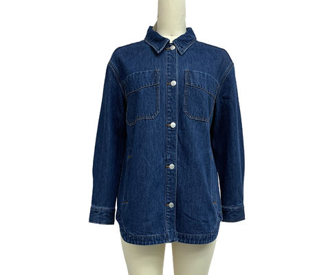 Oversized jeans overhemd Denim overhemd voor een ontspannen en comfortabele stijl