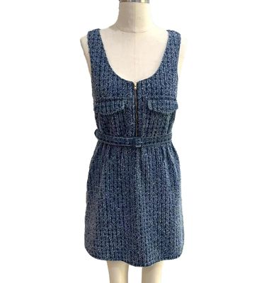 Geweven tweed gebreide stoffen denim jurk voor een moderne elegante look