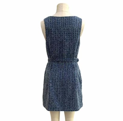 Geweven tweed gebreide stoffen denim jurk voor een moderne elegante look