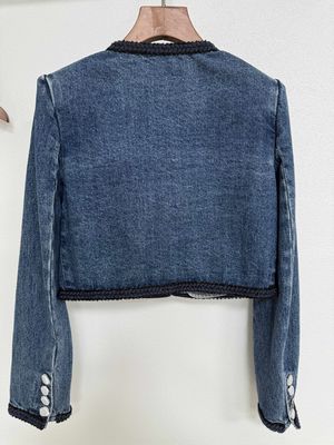 Gewassen Denim Blazer Outfit Jeans Blazer met een textuurde high-end look
