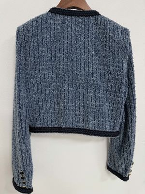 Klassieke losse H-vormige gesneden denim blazer voor een vleiend silhouet