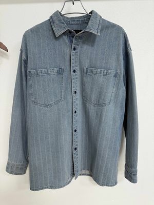 Vintage denim shirt met stijlvolle jacquard patronen