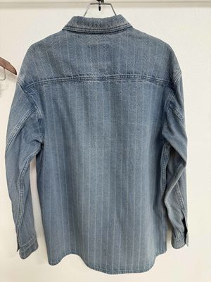 Vintage denim shirt met stijlvolle jacquard patronen
